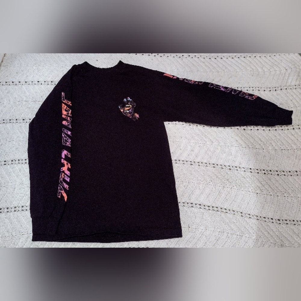 Santa Cruz Shirt Black Men Small Skater Screaming Hand Long Sleeve Y2K Punk